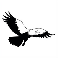 Obraz premium American Eagle Bird Silhouette Vector illustration