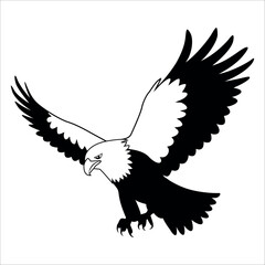 American Eagle Bird Silhouette Vector illustration