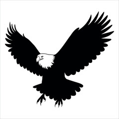 Obraz premium American Eagle Bird Silhouette Vector illustration
