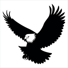 Obraz premium American Eagle Bird Silhouette Vector illustration