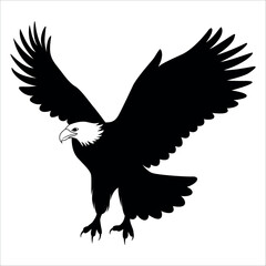 American Eagle Bird Silhouette Vector illustration