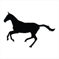 horse silhouette isolated on white BACKGROUND