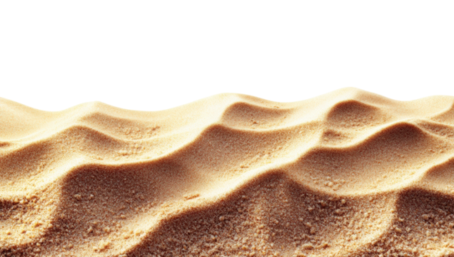 Sandy dunes textured landscape desert wallpaper background natural environment close-up sand texture copy space concept isolated on transparent background