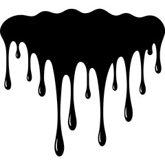 Current drops silhouette. Inks, paint, liquid, oil, molten circles set. Vector illustration 