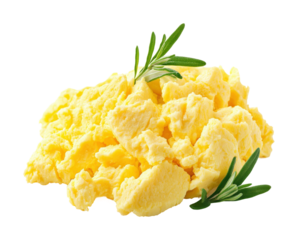 Scrambled eggs preparation process kitchen food top view culinary concept exploration isolated on transparent background