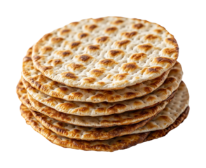 Passover matzos stacked for cultural and culinary exploration isolated on transparent background