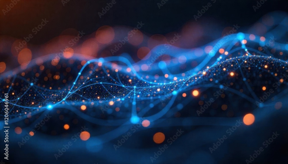 Poster Abstract Flowing Data Visualization with Glowing Particles and Dynamic Wave Pattern