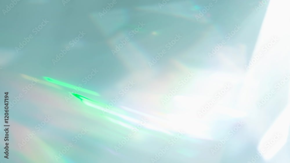 Wall mural rainbow rays of light in a prism. loop. the optical lens system creates a series of bright, changing