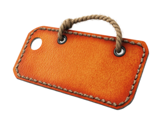 Crafting unique orange ticket tag icon for events creative projects digital designs studio close-up branding concepts isolated on transparent background