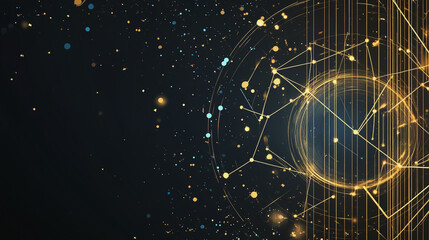 Fototapeta premium Abstract white background with Colorful circle lines. Digital future technology . Abstract business connection of lines from nodes innovation of communication in the network.