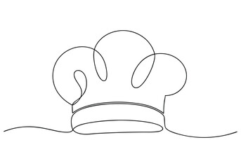Continuous One-Line Drawing of a Chef Hat - Minimalist Culinary Art