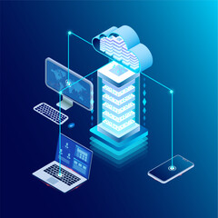 Cloud Technology Website Illustration Vector Design