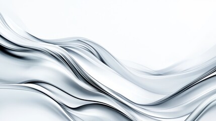 Naklejka premium Elegant Flowing Abstract Waves in Soft Monochrome Tones