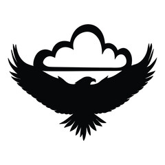 A silhouette of an eagle