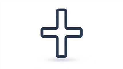Minimalist Plus Sign Icon on a Clean White Background