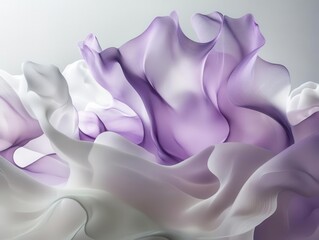 Obraz premium ethereal art photography of billowing smoke formations in lavender and white, dramatic lighting creating sculptural forms