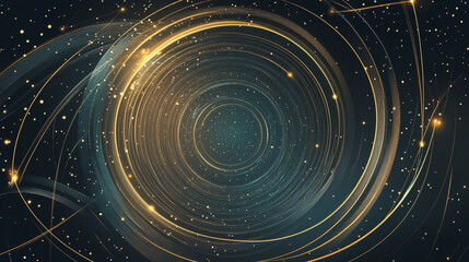 Abstract  background with Colorful circle lines. Digital future technology . Abstract business connection of lines from nodes innovation of communication in the network.