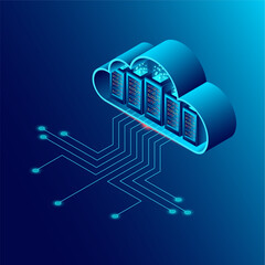 Fototapeta premium Cloud Technology Website Illustration Vector Design