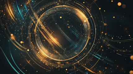 Abstract  background with Colorful circle lines. Digital future technology . Abstract business connection of lines from nodes innovation of communication in the network.