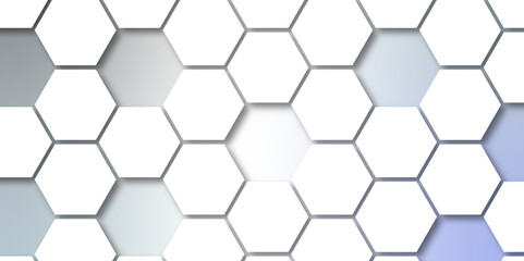 Abstract seamless honeycomb hexagon background. Geometric texture white gray pattern design.
