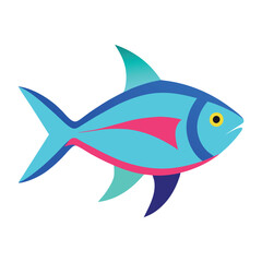  neon tetra fish vector illustration set