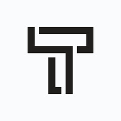 Minimal tech T letter logo creative typography branding