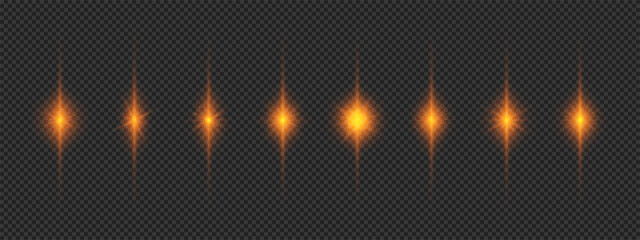 Fototapeta premium Set of orange light effects of lens flares