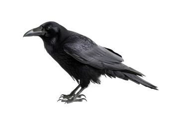 Fototapeta premium Beautiful crow in striking detail, isolated for visual focus.