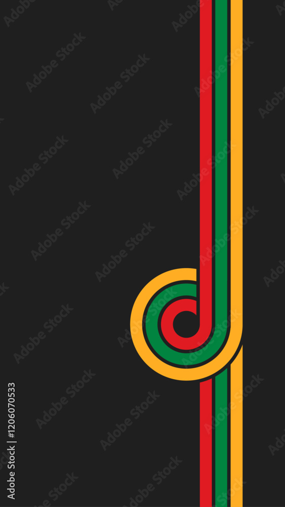 Aufkleber Groovy background 70s with waves in concept of juneteenth, Black history month. Abstract wavy line pattern in 1970s hippie retro style. Vector illustration