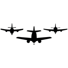 Plane icon set, plane silhouette vector,  Airplane icon vector, Flight transport symbol.