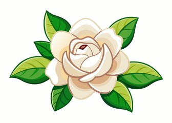 pink rose with leaves