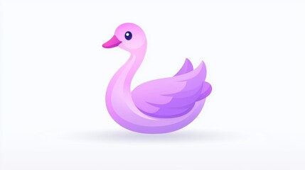 Obraz premium Charming Cartoon Swan in Soft Purple Shades for Creative Projects
