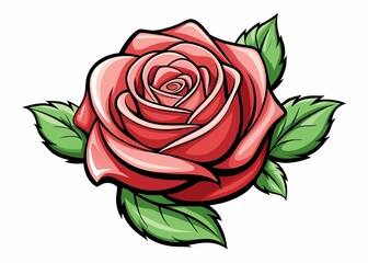 red rose isolated on white