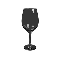 Empty glass 3D render isolated on transparent background, PNG