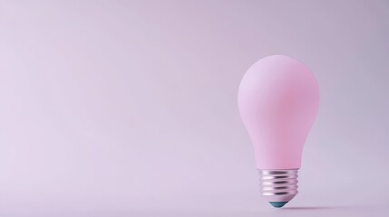 Creative Pink Light Bulb on Soft Pink Background for Modern Design