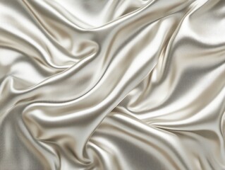 Obraz premium Silver Satin Fabric Close-Up