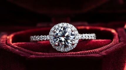 Fototapeta premium Diamond engagement ring composition background