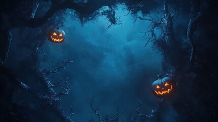 funky halloween 2023 sales banner background with copy space, top view