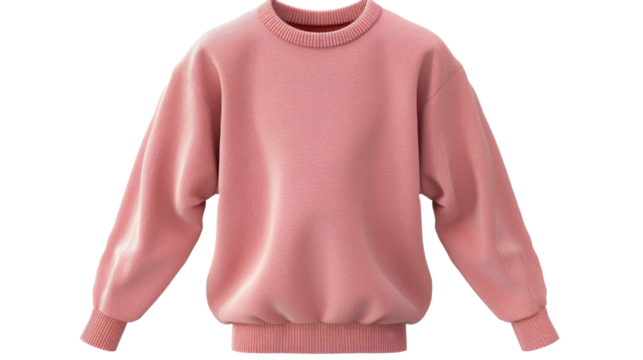 Pink  sweater on transparent background