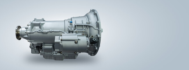 Automatic transmission for truck om gray background