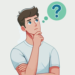 a boy is thinking vector