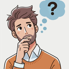 a boy is thinking vector