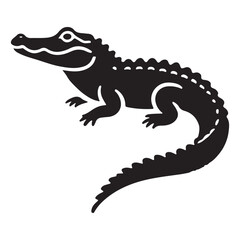 Obraz premium American Alligator Silhouette Reptile Vector Art