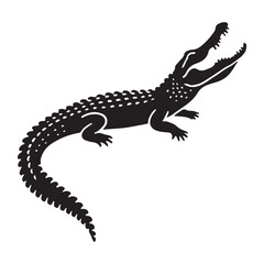 American Alligator Silhouette Illustration for Wildlife Conservation