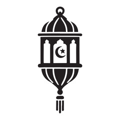 Ramadan Lantern Silhouette Vector Illustration Festive Islamic Design