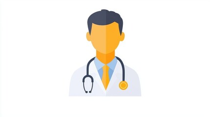 Fototapeta premium Professional Healthcare Worker in Lab Coat with Stethoscope Illustration