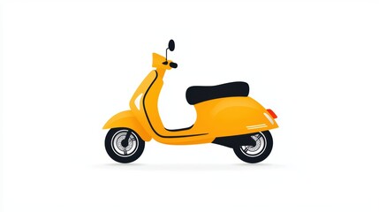 Fototapeta premium Bright Yellow Scooter Illustration Perfect for Urban Travel and Adventure