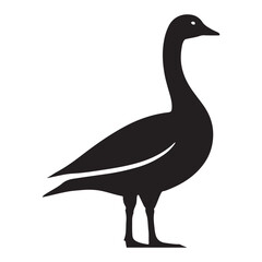 Elegant Goose Silhouette Illustration for Farm and Nature Scenes