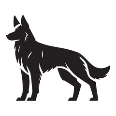 Elegant German Shepherd Dog Silhouette Vector Art
