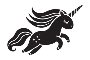 Silhouette of a Running Unicorn